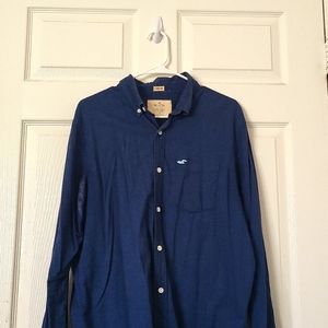 Hollister navy blue long sleeve shirt size xl